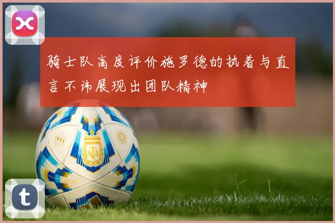 骑士队高度评价施罗德的执着与直言不讳展现出团队精神